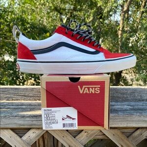 Vans Ol Sokol Red and White Sneakers Classic Style